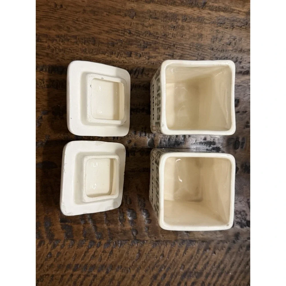 Vintage Ditmar Urbach Pepper & Allspice Spice Jars Czech Art Deco Ceramic Pair